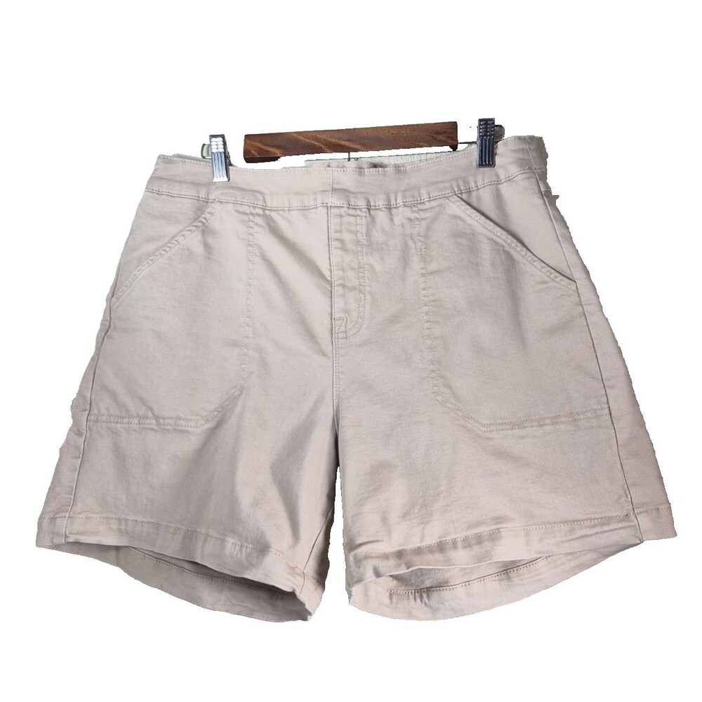 Nautica Jeans Womens Khaki Utility Pull On Shorts Tan Size Large Cotton Blend